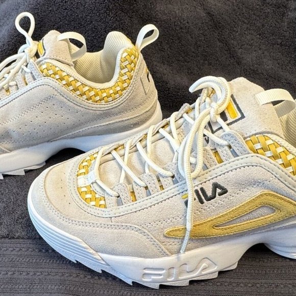 Fila Women's Beige and Yellow Sneakers - Picture 3 of 8